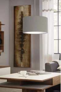 Lampadario in Tessuto Tortora Rotondo a 1 Luce GL1224 - Imagen 1 de 2