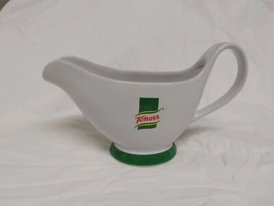 Jarra Knorr Gravy Boat Retro Cerámica Blanca y Verde Foto 1 de 4