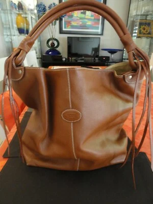 Tod's Sacca Tote Handbag Brown Leather Satchel - Size Large. - Image 1 of 4