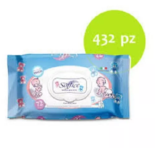 432 Salviette Neonato Profumo TALCO Imbevute Bimbi Cambio Detergenti  - Immagine 1 di 1
