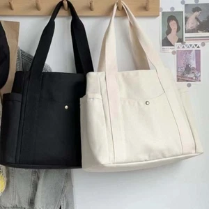 Women's Shopping Bags Reusable Canvas Tote Bag Large Female Shoulder HandBag - Picture 1 of 8