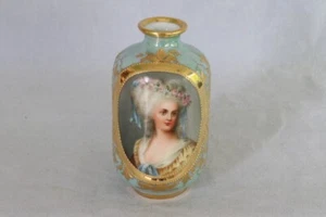 SÜSSE MINIATUR ANTIKE ROYAL VIENNA STIL 100% HANDBEMALTE LAMBALLE VASE - Bild 1 von 11