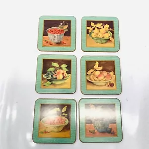Sottobicchieri da frutta vintage retro in sughero MCM fattoria intrattenimento set di 6 novità - Foto 1 di 9