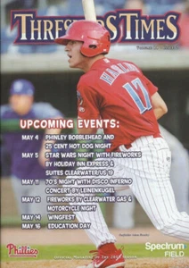 Programma baseball Adam Haseley 2018 Clearwater Threshers Phillies Minor League - Foto 1 di 1