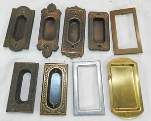 Lote de 7 tiradores de puerta de bolsillo vintage insertados - Imagen 1 de 5