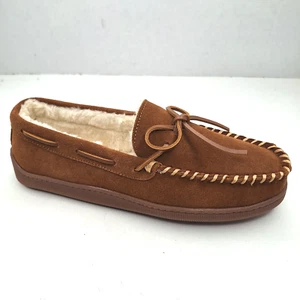 Minnetonka Men's Pile Lined Hardsole Slippers Brown Size 8.5W 3902WH - Picture 1 of 17