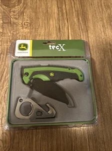 John Deere TecX Gift Tin Set Pocket Knife New With Packaging Green Tractor - Picture 1 of 3