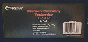 25 Rigid Modern Currency Toploaders 2 7/8" x 6 9/16", New - Picture 1 of 4
