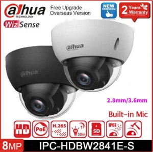 Dahua IPC-HDBW2831E-S-S2 4K 8MP Starlight IP Dome Camera IR WDR PoE Black/White - Picture 1 of 26