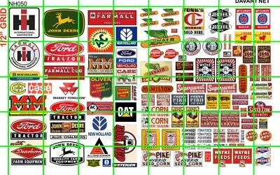 NH050 CALCOMANÍAS DAVE'S JUEGO 1/2 ESCALA N AGRICULTURA AG SIGNOS ALIMENTACIÓN SEMILLAS MAÍZ TRACTORES Foto 1 de 3