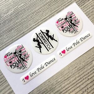 Pole dance fit dancing stripper woman Sexy Girl Funny 3d domed sticker set 