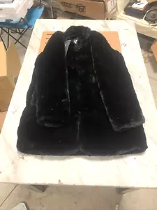 Molemsx Women Black Faux Fur Coat Jacket SMALL - Picture 1 of 8