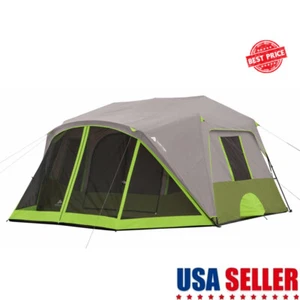 14' X 13.5' 9 Person 2 Room Instant Cabin Tent W/ Screen Room Camp 30.8 Lbs New - Picture 1 of 11