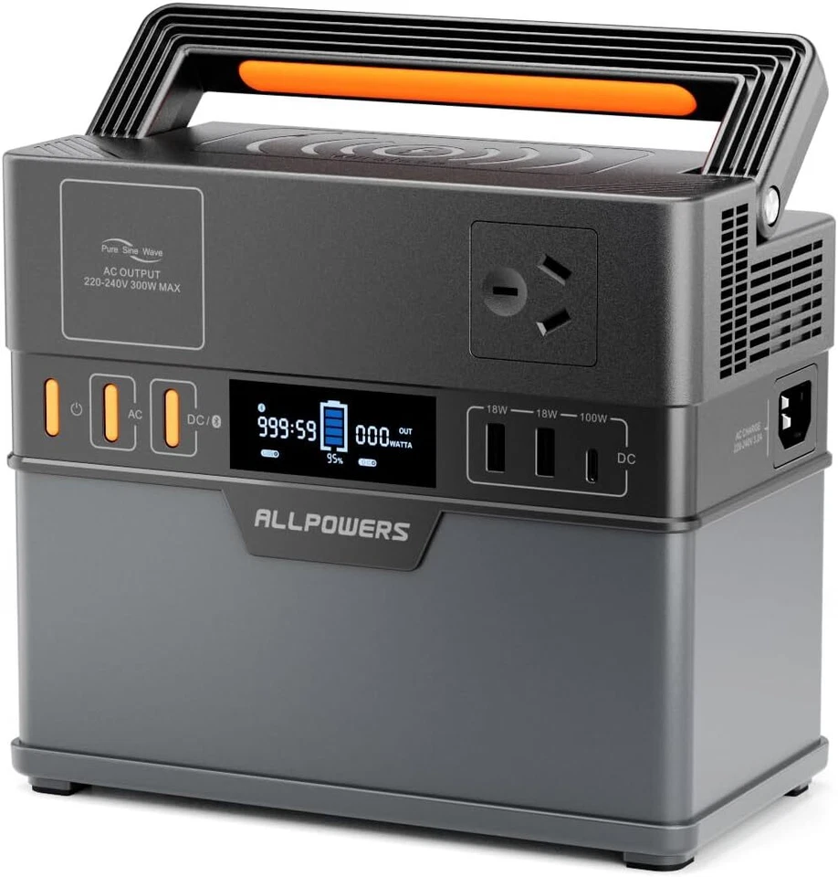 ALLPOWERS 300W Solar Generator Power Station Battery Backup with DC/AC Inverter - image 1 of 4
