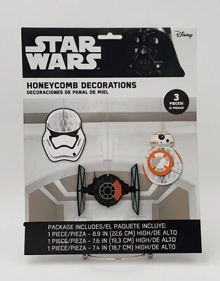 Decoración colgante de panal de cumpleaños de Star Wars (3 piezas) Storm Trooper niños Foto 1 de 4