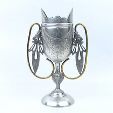Antique Silverplate Chalice Loving Cup 19th Century Early Aurora Brass 