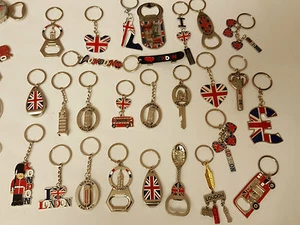 I LOVE LONDON .ENGLAND, UNION JACK  KEYCHAINS ENGLAND SOUVENIRS KEY RINGS - Picture 1 of 13