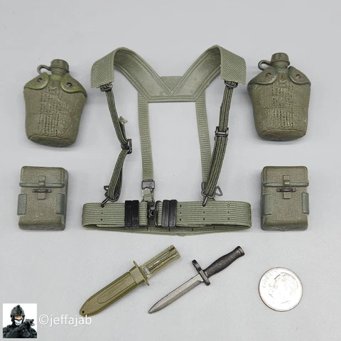 1:6 SOTW Vietnam US Belt Suspenders Pouch Knife Set for 12" Figure GI Joe Dragon Cover