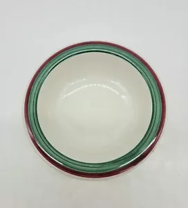 LOTE DE 7 tazón de postre/salsa G.E.T MELAMINE Vintage PEQUEÑO rojo verde a rayas - Imagen 1 de 5