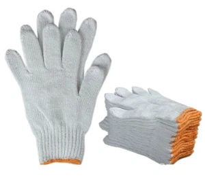 VENTA AL POR MAYOR 300 PARES DE GUANTES DE SEGURIDAD DE TRABAJO DE PUNTO DE POLIETILENO BLANCO - Imagen 1 de 6
