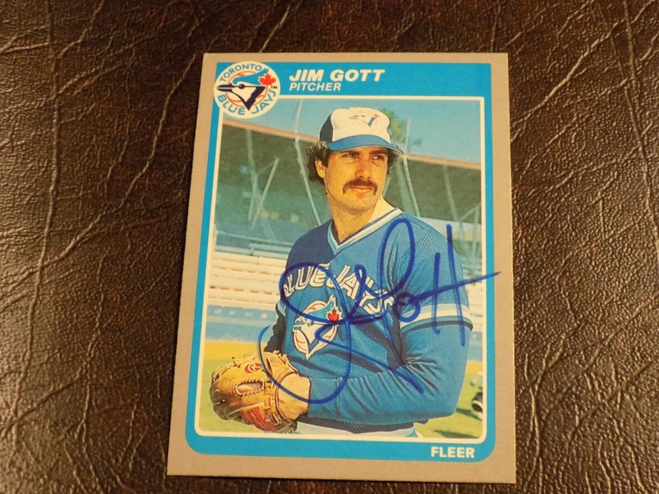 JIM GOTT AUTOGRAPHED 1985 FLEER BLUE JAYS CARD W/COA #105 - Image 1 of 1