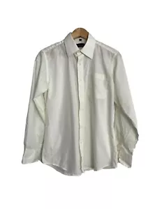 Basilio Mens Dress Shirt Size 14-14 1/2 32/33 Ivory Long Sleeve Cotton Blend - Bild 1 von 6