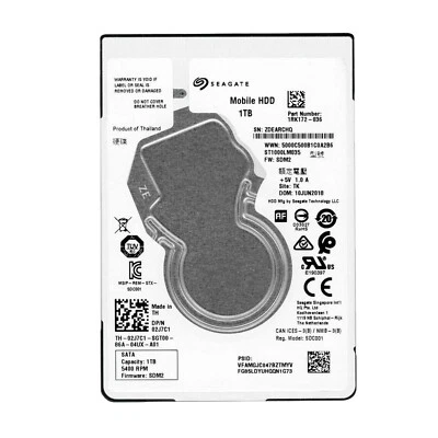 Seagate Mobile 1TB ST1000LM035 HDD 2,5" 5400rpm SATA 7mm Bauhöhe 128Mb Cache - Bild 1 von 4