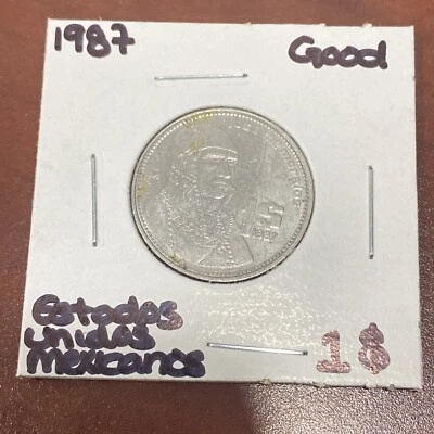 1987 Estados Unidos Mexicanos 1 Peso Jose M Morelos Moeda Bom Estado - Imagem 1 de 4