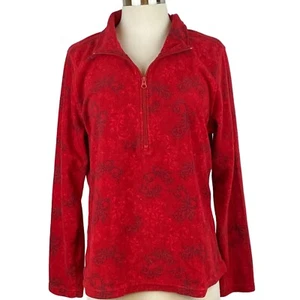Maglione donna LAURA SCOTT 1/2 zip rosso pile taglia large petite - Foto 1 di 5