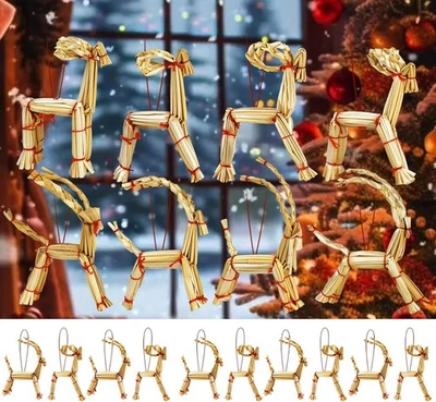 Decoraciones Navideñas Escandinavas, 16 PIEZAS Navidad Paja Cabra Julbock Adornos Foto 1 de 4