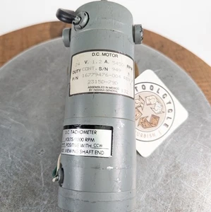 Continuous Duty DC Motor & Tachometer 24V 1.2A 5450 RPM Indiana General !408 - Picture 1 of 14
