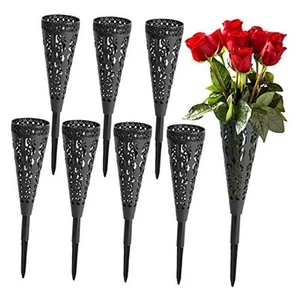 8 pcs Grave Vase,Memorial Floral Vase, Cemetery Grave Cone Flower Holder, - Picture 1 of 8
