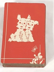 Gibson Spielkarten Terrier Hunde rote Blume Biene Full Deck 60er Jahre - Bild 1 von 8