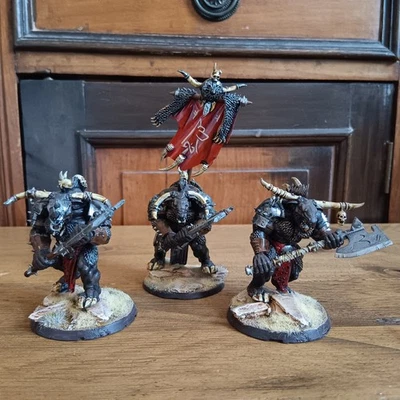 x3 Bullgor Warhammer Fantasy Age of Sigmar Beasts of Chaos Minotaur Painted - Image 1 of 2