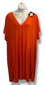 NWT Ava & Viv Women's Plus Size Dolman Short Sleeve Dress - Orange, Size 3X - Picture 1 of 19