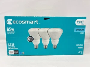 EcoSmart 65W Äquivalentes Tageslicht 5000K BR30 CFL Glühbirne (6er Pack) - Bild 1 von 5