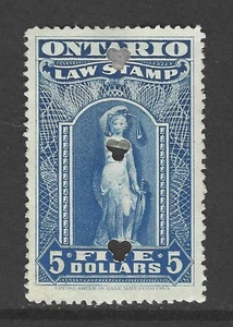 Bigjake: Ontario, OL-62,   $5.00 Law Stamp Revenue - Picture 1 of 2