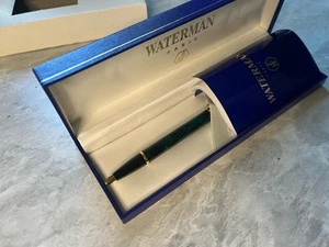 Vintage Waterman Gentleman Green Laureat Mineral Green Pen Gold Nib Paris France - Bild 1 von 4