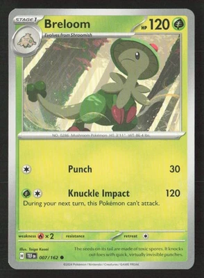 Breloom #007/162 SV05: Temporal Forces Common Pokemon TCG NM/M - Image 1 of 2