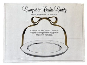 Department 56 Crumpet & Cookie Caddy Metal Ribbon Plate Holder Gold Bow - Picture 1 of 14
