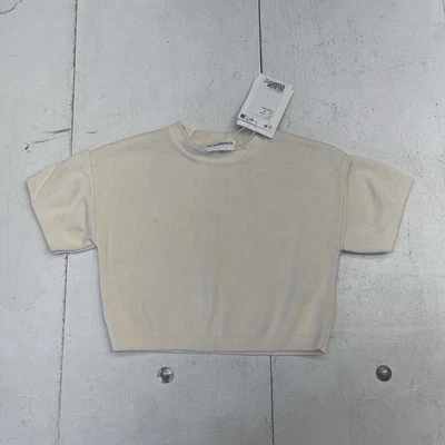 H&M Adorable Marfil Tejido Cuello Redondo Manga Corta Top Niñas Defecto 3T Foto 1 de 4