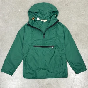 Chaqueta de Colección LL Bean Para Hombre Pequeña Media Cremallera Anorak Verde EE. UU. 90s Caza Lluvia Caminata - Imagen 1 de 10