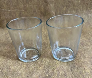 Zwei Hufeisen geprägte Marmeladengläser Vintage Pressglas 3,75" Trinkbecher - Bild 1 von 19