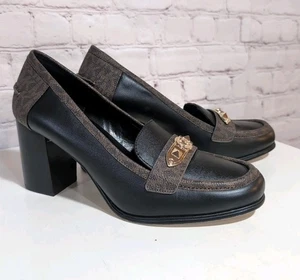 Michael Michael Kors Jackie Mujer Firma Cuero Mocasín Bomba Talla 9 3" Tacón - Imagen 1 de 14