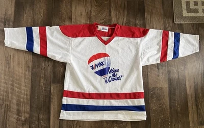 Vintage Remax Kobe Hockey Jersey Mens M/M Made In Canada Maple Leaf Red White Bl