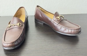 Cole Haan Brown Leather Gold Horse Bit Loafer Shoes Men's 10.5 - Picture 1 of 7
