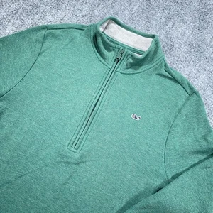 Maglione pullover Vineyard Vines 1/4 zip ragazzo L (16) verde manica lunga finto collo - Foto 1 di 8