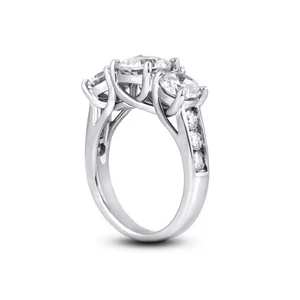 Anello di Fidanzamento Classico Oro 14k 3 1/4ct E SI3 Tondo Diamanti Naturali Certificati - Foto 1 di 6