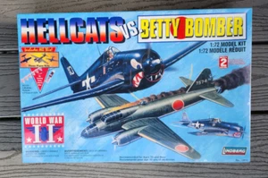 LINDBERG 1/72 WW II U.S. HELLCATS VS JAPANESE BETTY BOMBER MODEL KIT # 70957 F/S - Picture 1 of 8