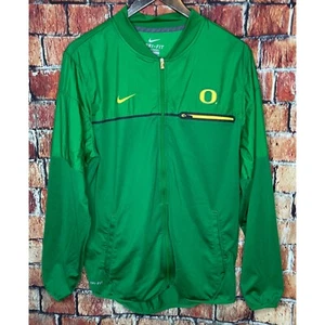 Oregon Ducks UO Men’s Medium Green Nike Dri-Fit Full Zip Jacket Pockets - Picture 1 of 5